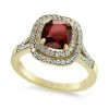 Brand new 😀 Charter Club Gold Plated Pavé Square Crystal Double Halo Ring, Created For Macy's Garnet ✨