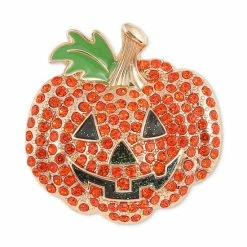 Budget 😉 Charter Club Gold-Tone Color Pavé Pumpkin Pin, Created For Macy's Orange 😍