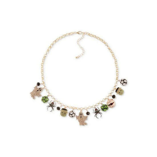 Hot Sale ❤️ Charter Club Two-Tone Crystal 🦇 Halloween Charm Necklace, 18 + 3 Extender, Created For Macy's Multi 🎉 - Image 2