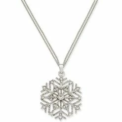 Wholesale ๐ Charter Club Silver-Tone Crystal Snowflake 36 Pendant Necklace, Created For Macy's ๐
