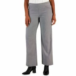 Brand new ❤️ Charter Club Petite Houndstooth-Print Pull-On Wide-Leg Pants, Created For Macy's Deep Black Combo ✔️