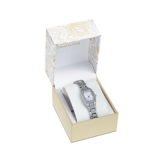 Deals 👍 Charter Club 👩 Women's Silver-Tone Crystal Bracelet ⌚ Watch 28mm No Color ✔️ - Image 2