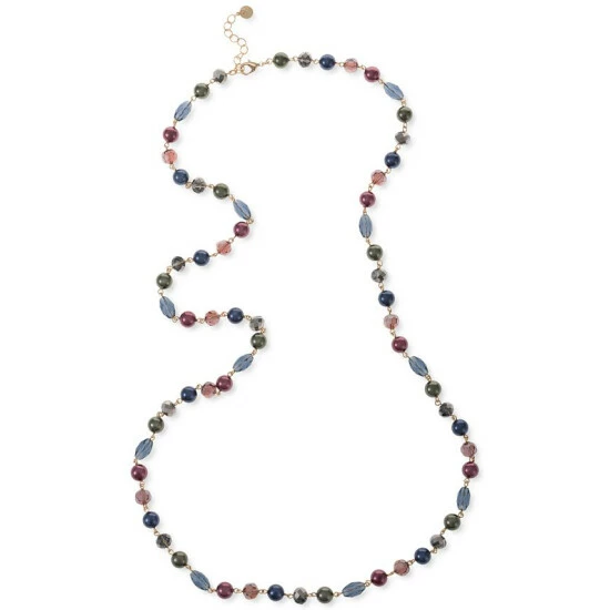 Promo 🔔 Charter Club Gold-Tone Multicolor Bead & Imitation Pearl Long Strand Necklace, 42 + 2 Extender, Created For Macy's ❤️