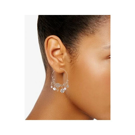 Brand new ๐ฅฐ Charter Club Gold-Tone Happy Holidays Mixed Charm Hoop Earrings, Created For Macy's ๐ฏ - Image 3