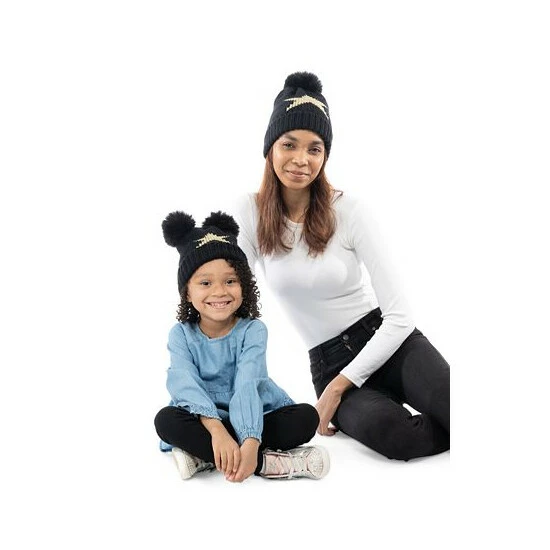 Top 10 ✔️ Charter Club 2-Pc. Mini & Me Matching Star Pom Pom Beanie Set, Created For Macy's Black 🛒 - Image 5