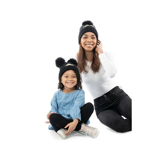 Top 10 ✔️ Charter Club 2-Pc. Mini & Me Matching Star Pom Pom Beanie Set, Created For Macy's Black 🛒 - Image 6