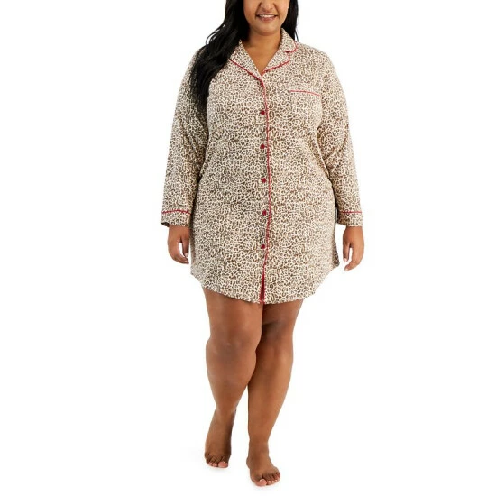 Brand new 🎉 Charter Club Plus Size Sueded Super Soft Knit Sleepshirt Nightgown, Created For Macy's Pink White Stripe 🤩