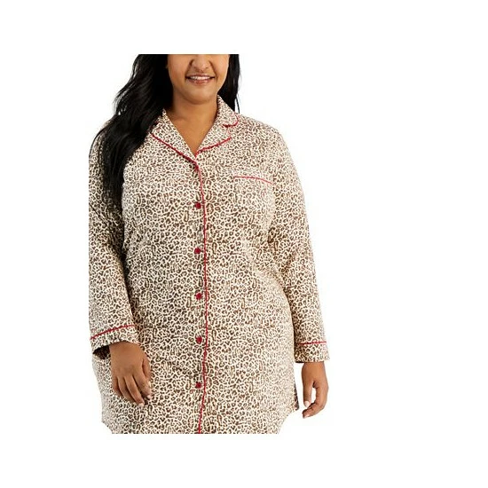 Brand new 🎉 Charter Club Plus Size Sueded Super Soft Knit Sleepshirt Nightgown, Created For Macy's Pink White Stripe 🤩 - Image 3