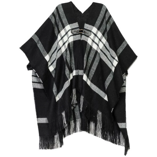 Best reviews of ✨ Charter Club 👩 Women's Plaid Toggle Poncho Topper, Created For Macy's Wine 🔥 - Image 4