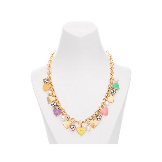 Flash Sale ✔️ Charter Club Gold-Tone Mixed Stone Valentine Heart Charm Statement Necklace, 18 + 3 Extender, Created For Macy's Multi ⭐ - Image 3