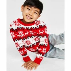 Wholesale ❤️ Charter Club Little Boys Nordic Fair Isle Family Holiday Sweater, Created For Macy's Ravishing Red Combo 😀