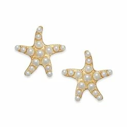 Best reviews of ๐ Charter Club Gold-Tone Imitation Pearl Star Stud Earrings, Created For Macy's ๐