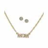 Cheapest 🎁 Charter Club Gold-Tone Pavé Mom Pendant Necklace & Stud Earrings Set, Created For Macy's 🛒