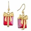 Flash Sale 🎉 Charter Club Gold-Tone Stone Wrapped Present Drop Earrings, Created For Macy's Red ❤️