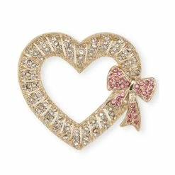 Discount 🔥 Charter Club Gold-Tone Pavé Heart & Bow Pin, Created For Macy's ✔️
