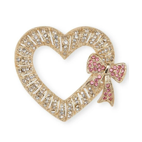 Discount ๐ฅ Charter Club Gold-Tone Pavรฉ Heart & Bow Pin, Created For Macy's โ๏ธ