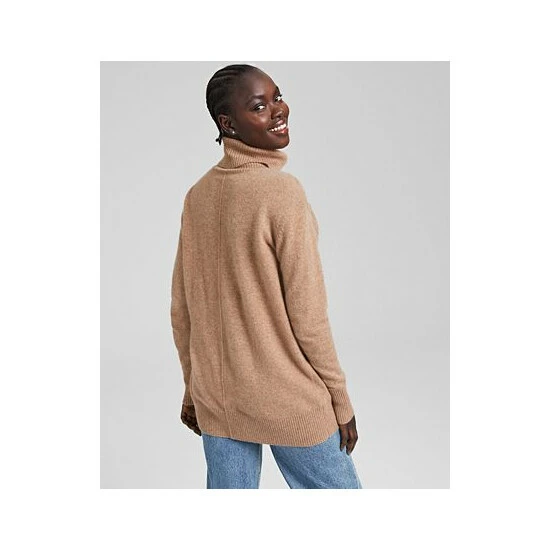 Coupon 🎉 Charter Club Petite 100% Cashmere Turtleneck Sweater, Created For Macy's Heather Camel 🛒 - Image 2