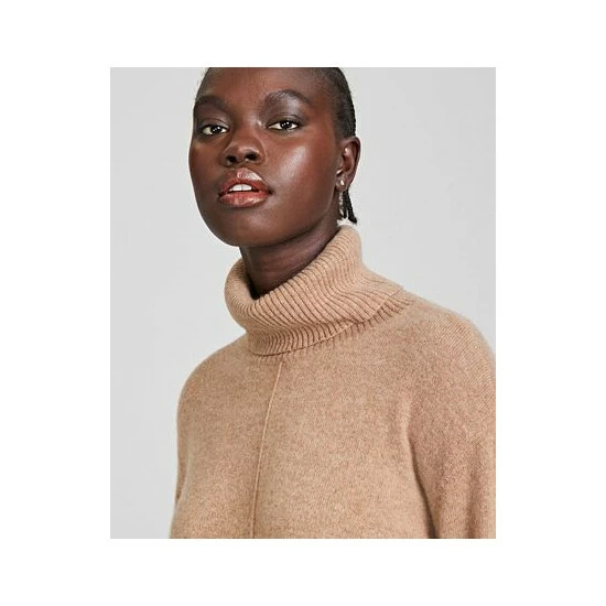 Coupon 🎉 Charter Club Petite 100% Cashmere Turtleneck Sweater, Created For Macy's Heather Camel 🛒 - Image 3