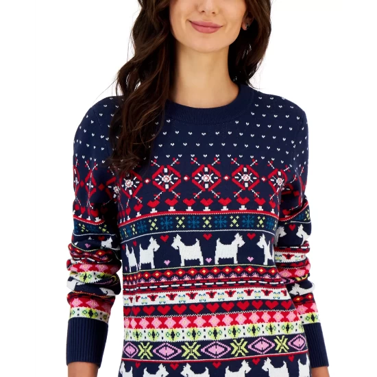 Best Pirce ❤️ Charter Club 👩 Women's Fair Isle Sweater, Created For Macy's Intrepid Blue Combo ✨ - Image 5