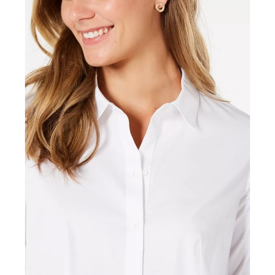 Hot Sale 🎁 Charter Club Classic Button-Front 👚 Shirt, Created For Macy's Basic Pink 🎉 - Image 2