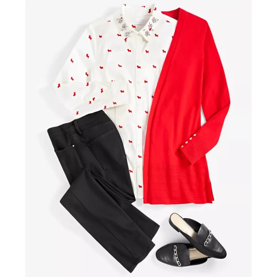 Best reviews of 🤩 Charter Club 👩 Women's Diamond Sequined Cardigan, Created For Macy's Ravishing Red Combo ⌛ - Image 5