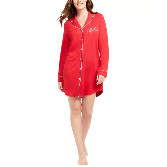 Cheapest 🌟 Charter Club Sueded Super Soft Knit Sleepshirt Nightgown, Created For Macy's 🍬 Candy Red 🤩 - Image 3