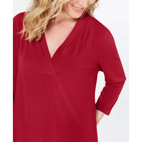 Best deal 😉 Charter Club 👩 Women's 3/4-Sleeve Top, Created For Macy's Deep Black 🌟 - Image 5