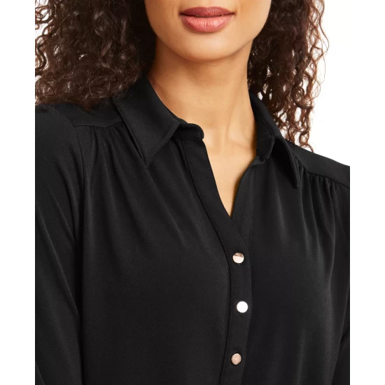 Cheap 👍 Charter Club 👩 Women's Knit Polo 👕 Shirt, Created For Macy's Modern Blue 😀 - Image 2