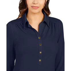 Best deal 😉 Charter Club 👩 Women's 3/4-Sleeve Top, Created For Macy's Deep Black 🌟