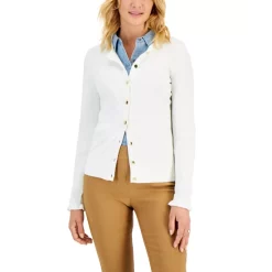 Budget ๐คฉ Charter Club Petite Merry Stripe Boat-Neck Top, Created For Macy's Vanilla Bean Combo ๐