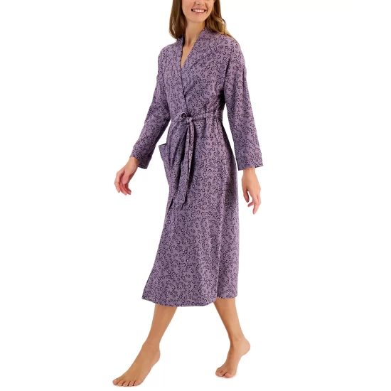 Outlet 🎁 Charter Club 👩 Women's 3/4-Sleeve Floral Print Top, Created For Macy's Deep Black Combo 👏 - Image 3