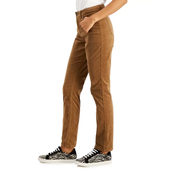 Outlet 🎉 Charter Club Petite Lexington Tummy Control Corduroy Straight-Leg Pants, Created For Macy's Ashbury Brown 👏 - Image 4