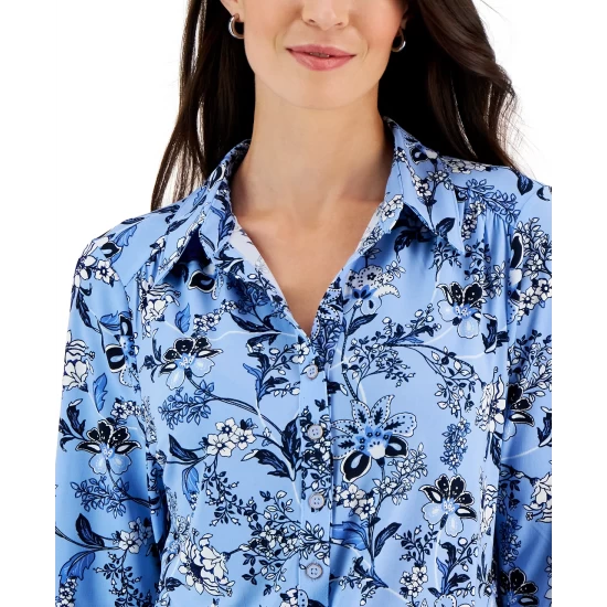 Wholesale ๐งจ Charter Club Pima Cotton Boat-Neck Button-Shoulder Top, Created For Macy's Tuscon Coral ๐