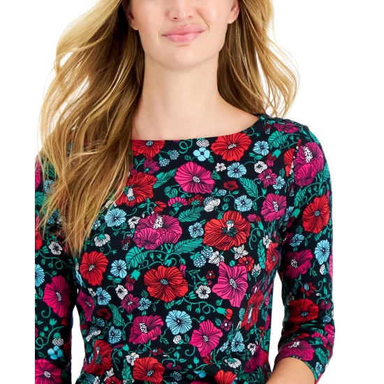 Cheap ❤️ Charter Club 👩 Women's Floral-Print Linen Tunic, Created For Macy's Bright White 💯 - Image 3