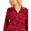 Outlet 🔥 Charter Club 👩 Women's Floral-Print Linen Top, Created For Macy's Intrepid Blue Combo 👍