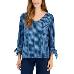 Flash Sale 🛒 Charter Club 👩 Women's Etching Garden Top, Created For Macy's Ravishing Red Combo ✔️