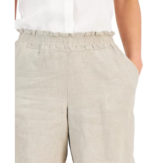 Brand new 🔔 Charter Club 👩 Women's Linen Pull-On Shorts, Created For Macy's Blue Ocean ⌛ - Image 4