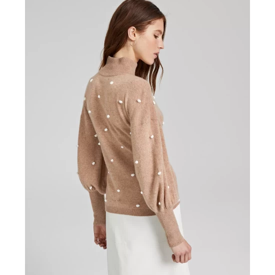 Cheapest 🥰 Charter Club Cashmere Blouson-Sleeve Pop Sweater, Created For Macy's Cc Hthr Camel ✔️ - Image 6