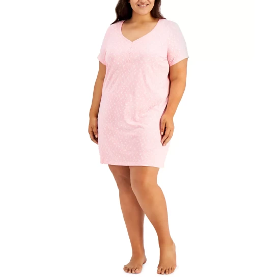 Coupon ✨ Charter Club The Everyday Cotton Plus Size Sleep 👕 Shirt, Created For Macy's Vineyard 👍 - Image 3