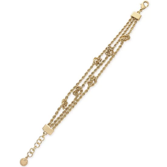 Buy 💯 Charter Club Gold-Tone Knot Triple-Row Link Bracelet, Created For Macy's 🎁 - Image 2