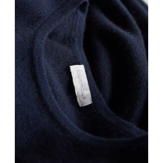 Discount ๐งจ Charter Club Plus Size Cashmere Wool Blend Crewneck Sweater, Created For Macy's Admiral Navy ๐ - Image 6