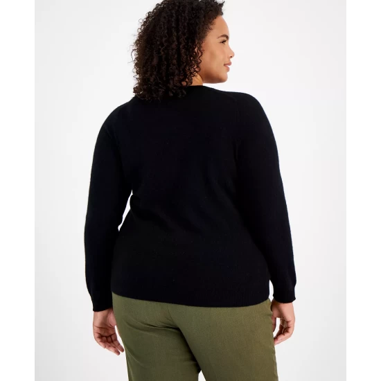 Cheap 🤩 Charter Club Plus Size Cashmere Wool Blend V-Neck Sweater, Created For Macy's Admiral Navy 🎁 - Image 3