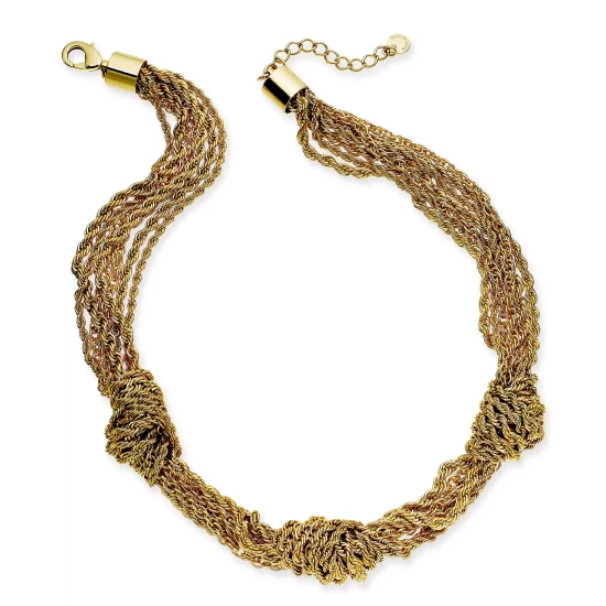 Cheapest ๐ Charter Club Gold-Tone Multi-Chain Knotted Collar Necklace, 17 + 2 Extender, Created For Macy's ๐ฏ - Image 2