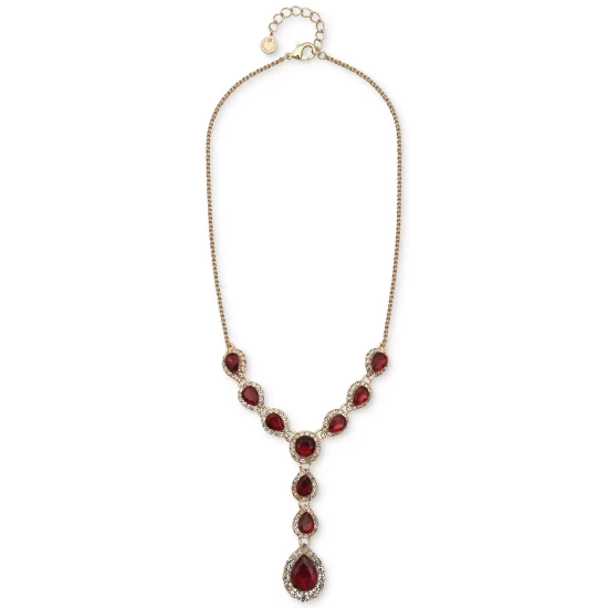 Best deal 🌟 Charter Club Gold-Tone Crystal & Stone Lariat Necklace, 17 + 2 Extender, Created For Macy's 🎁 - Image 2