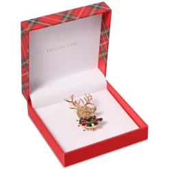 New ⭐ Charter Club Petite Long Sleeve Merry Stripe Johnny Collar Pullover, Created For Macy's Ravishing Red Combo 🛒